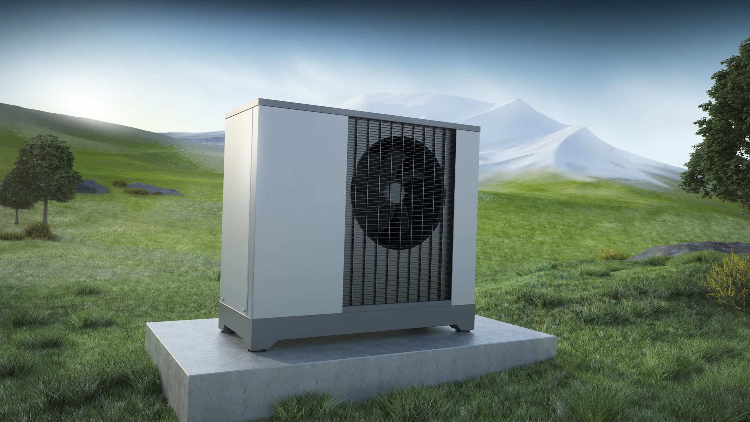Air heat pump and landscape mountain